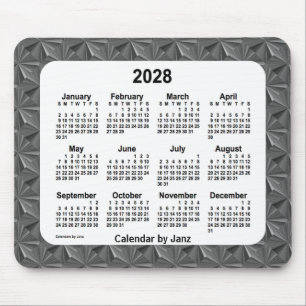 Alfombrilla De Ratón Calendario de diamantes negros 2028, de Janz