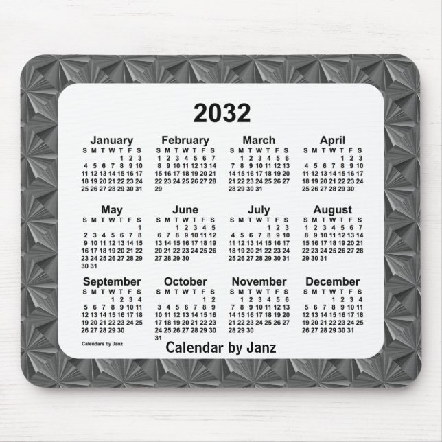 Alfombrilla De Ratón Calendario de diamantes negros 2032, de Janz (Frente)
