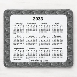 Alfombrilla De Ratón Calendario de diamantes negros 2033, de Janz