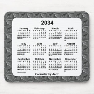 Alfombrilla De Ratón Calendario de diamantes negros 2034, de Janz