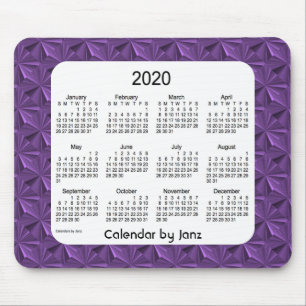 Alfombrilla De Ratón Calendario de diamantes púrpura 2020, de Janz Mous