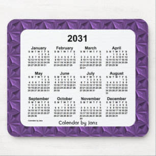 Alfombrilla De Ratón Calendario de diamantes púrpura de 2031, de Janz