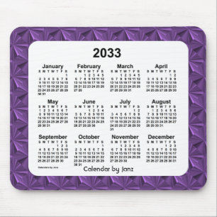 Alfombrilla De Ratón Calendario de diamantes púrpura de 2033, de Janz