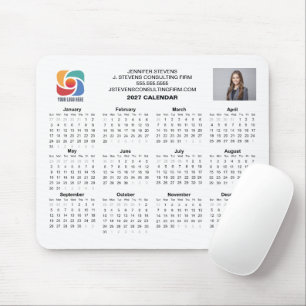 Alfombrilla De Ratón Calendario de Empresa de Logotipo Comercial Person