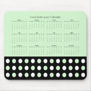 Alfombrilla De Ratón Calendario de escritorio personalizado Chic con lu