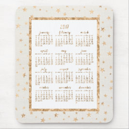 Alfombrilla De Ratón Calendario de Estrellas de Relieve metalizado dora