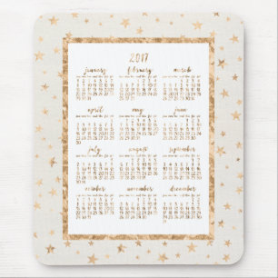 Alfombrilla De Ratón Calendario de Estrellas de Relieve metalizado dora