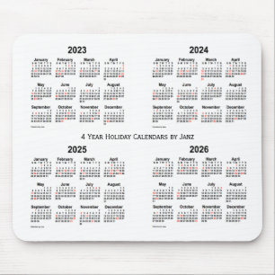 Alfombrilla De Ratón Calendario de festividades blancas 2023-2026, de J