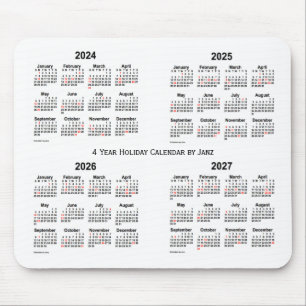 Alfombrilla De Ratón Calendario de festividades blancas 2024-2027, de J
