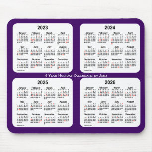 Alfombrilla De Ratón Calendario de festividades púrpura de 2023-2026, d