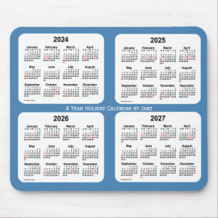 Alfombrilla De Ratón Calendario de festividades Steel Blue de 2024-2027
