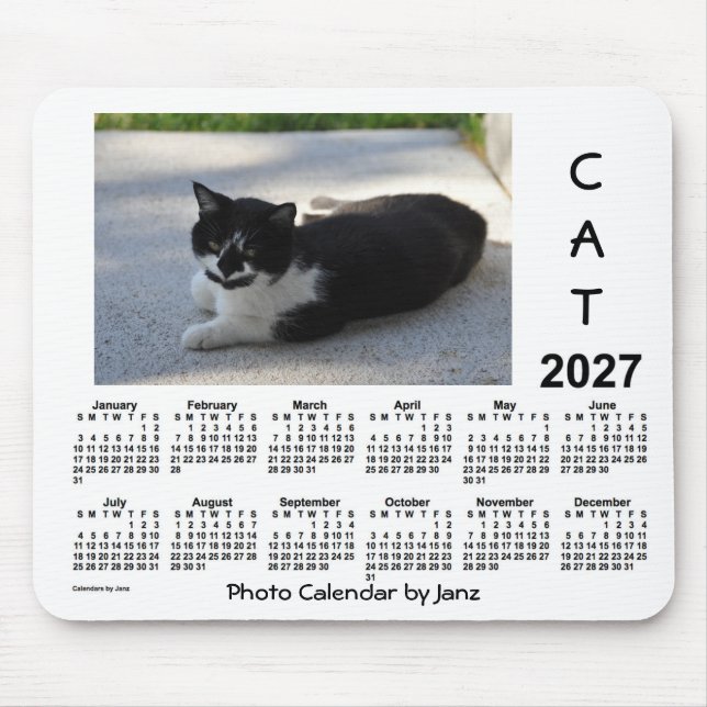 Alfombrilla De Ratón Calendario de fotos de gatos con salsa de 2027 de  (Frente)