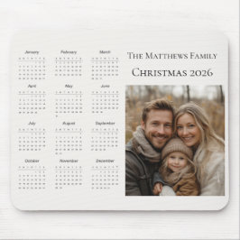 Alfombrilla De Ratón Calendario de Fotos de Navidad Moderno 2026