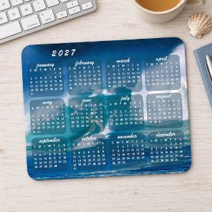 Alfombrilla De Ratón Calendario de Fotos de Olas del Océano de Verano 2