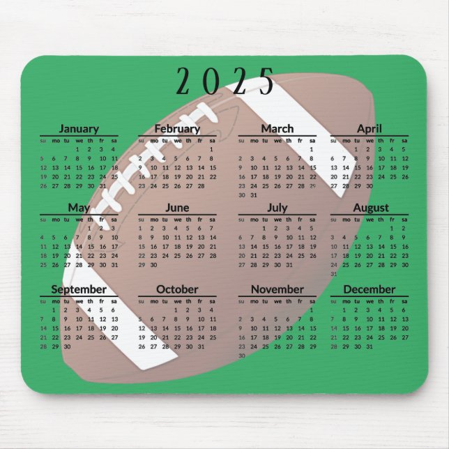 Alfombrilla De Ratón Calendario de fútbol 2025 (Frente)