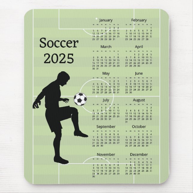 Alfombrilla De Ratón Calendario de fútbol 2025 (Frente)