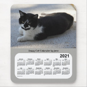 Alfombrilla De Ratón Calendario de gatos de 2021, de Janz