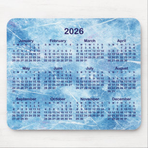 Alfombrilla De Ratón Calendario de hielo rascado azul 2026