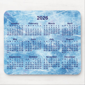 Alfombrilla De Ratón Calendario de hielo rascado azul 2026