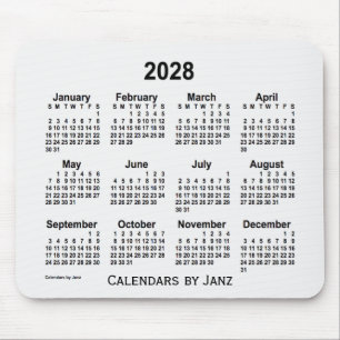 Alfombrilla De Ratón Calendario de humo blanco 2028 de Janz Mouse Pad