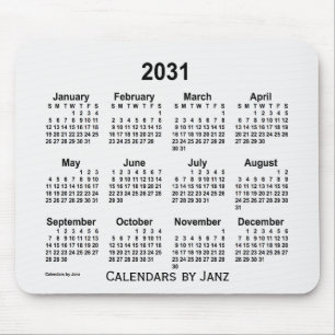 Alfombrilla De Ratón Calendario de humo blanco 2031, por la almohadilla