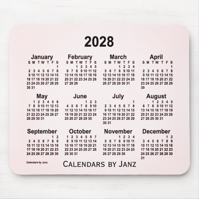 Alfombrilla De Ratón Calendario de humo de Sangria 2028 por Janz Mouse  (Frente)