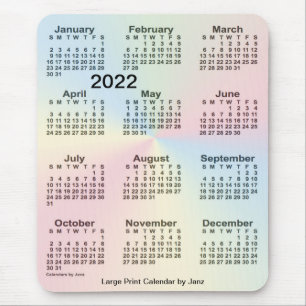 Alfombrilla De Ratón Calendario de impresión grande en la nube arcoiri