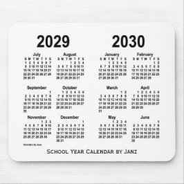 Alfombrilla De Ratón Calendario de la escuela blanca 2029-2030, de Janz
