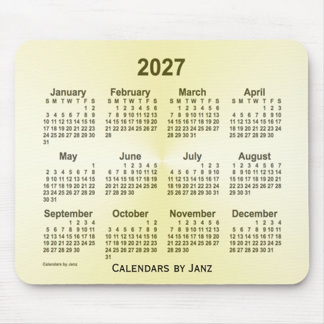 Alfombrilla De Ratón Calendario de latón 2027 por Janz Mouse Pad (Frente)