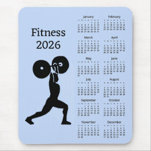 Alfombrilla De Ratón Calendario de Levantamiento de Pesas de Fitness 20
