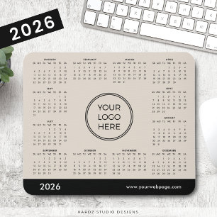 Alfombrilla De Ratón Calendario de Logo Empresarial Promocional Beige 2