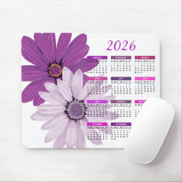 Alfombrilla De Ratón Calendario de margaritas de Bonito 2026