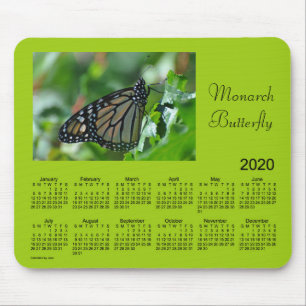 Alfombrilla De Ratón Calendario de mariposas monarca 2020, de Janz