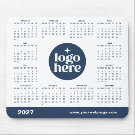 Alfombrilla De Ratón Calendario de Marketing de Logo Empresarial Azul 2
