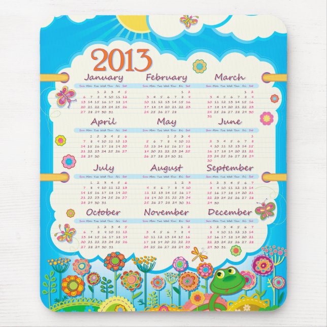 Alfombrilla De Ratón Calendario de Mousepad 2013 3 (Frente)