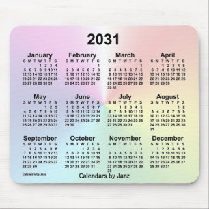Alfombrilla De Ratón Calendario de nubes arcoiris 2031 de Janz