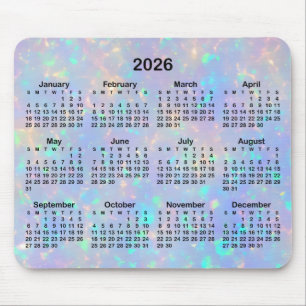 Alfombrilla De Ratón Calendario de Ombre de Ópalo Periwinkle