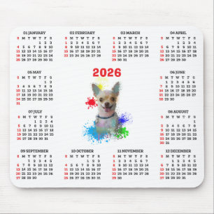 Alfombrilla De Ratón Calendario de perro Chihuahua lindo personalizable
