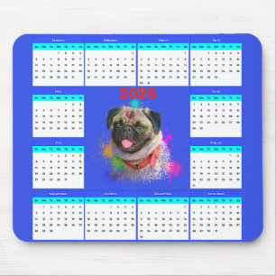 Alfombrilla De Ratón Calendario de perro de cuchara personalizable