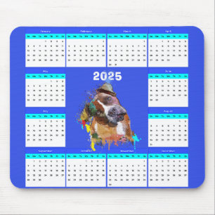 Alfombrilla De Ratón Calendario de perro de Pittie personalizado person