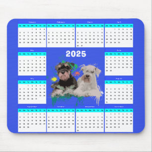 Alfombrilla De Ratón Calendario de perro de Schnauzer personalizado per