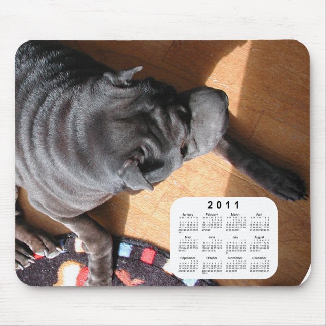 Alfombrilla De Ratón Calendario de perros 2011 - Shar Pei chino (Frente)
