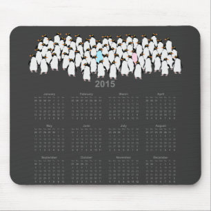 Alfombrilla De Ratón Calendario de pingüinos agrupados 2015