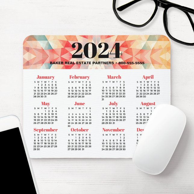 Alfombrilla De Ratón Calendario de promoción de negocios de 2024 (Subido por el creador)