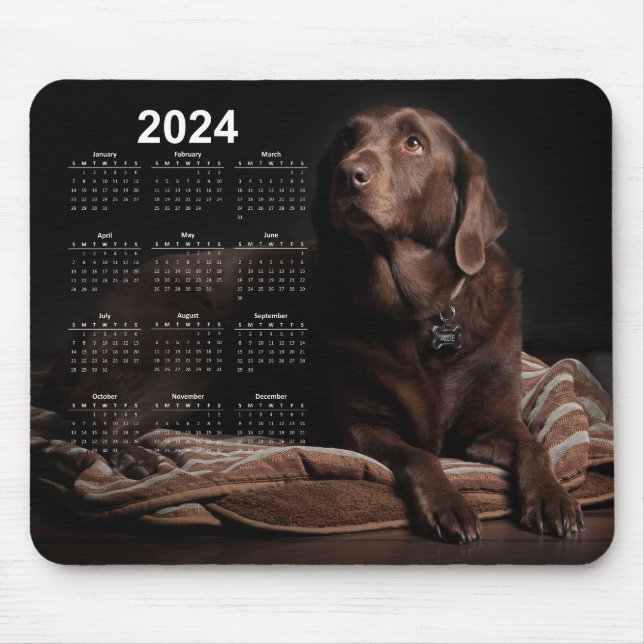 Alfombrilla De Ratón Calendario de recuperación de chocolate 2024 (Frente)