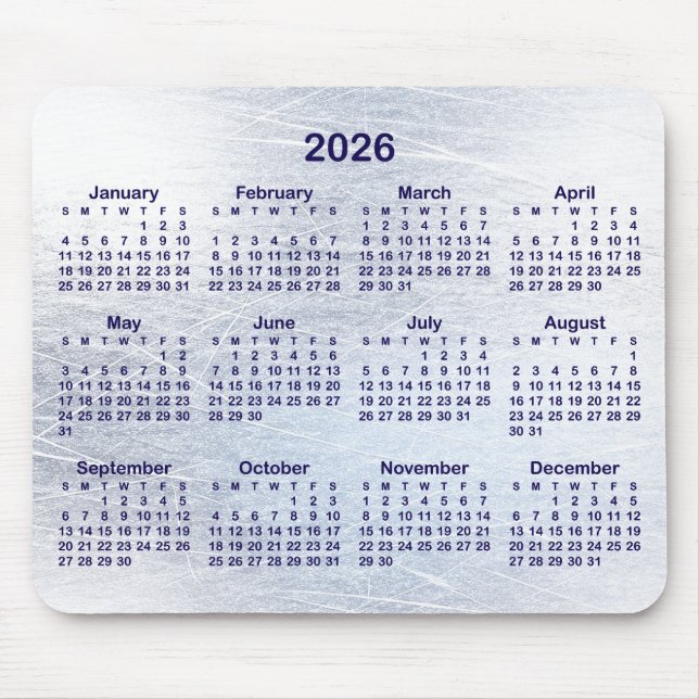 Alfombrilla De Ratón Calendario de Scratched Ice Ink 2026 (Frente)