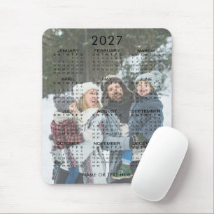 Alfombrilla De Ratón Calendario de un vistazo del año 2027 con foto