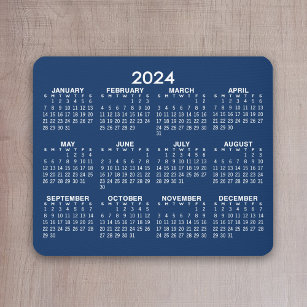 Alfombrilla De Ratón Calendario de vista de año completo de 2024 - hori