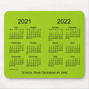 Alfombrilla De Ratón Calendario de Yellowgreen para el año escolar 2021