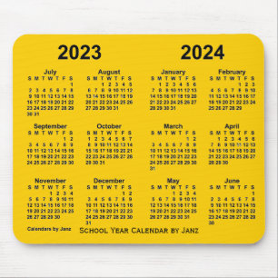 Alfombrilla De Ratón Calendario del año escolar 2023-2024 de Janz Gold